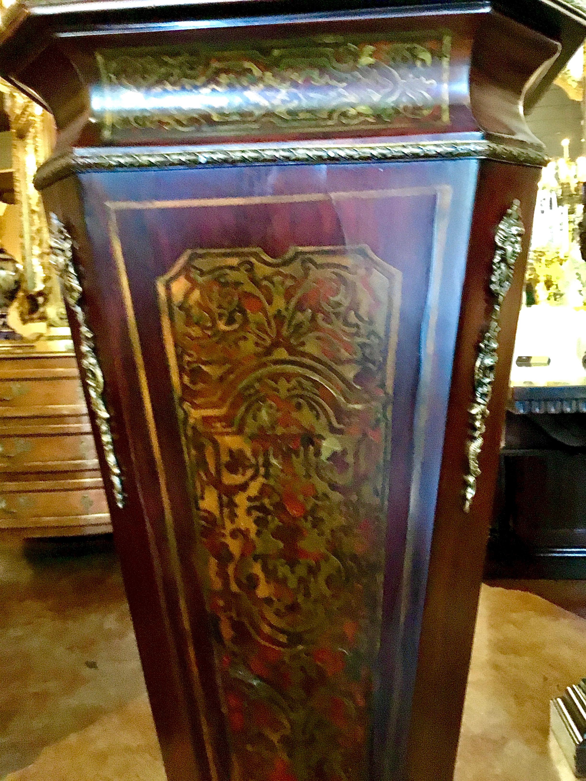 Pair of French Mahogany and Boulle Pedestals 2