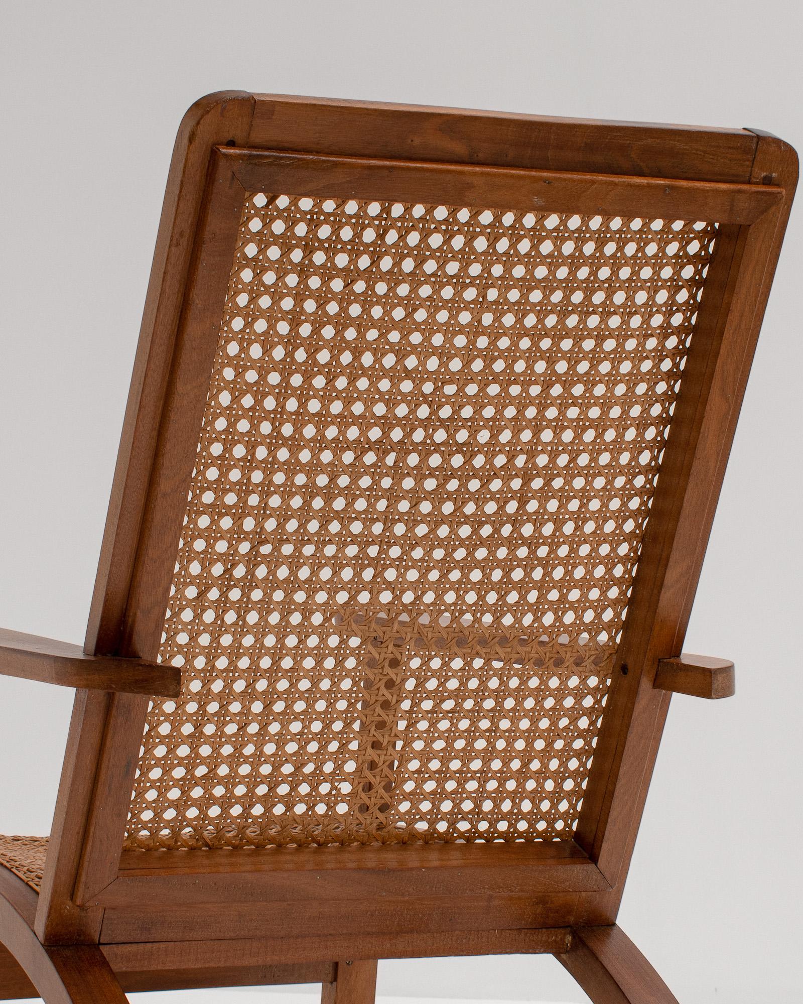 Paar französische Sessel aus Mahagoni und Schilfrohr, 1950er Jahre im Angebot 1
