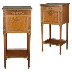 Vintage Pair of French Mahogany and Ormolu Bedside Cabinets