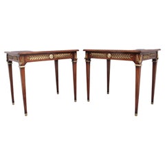 Pair of French Mahogany and Ormolu Mounted Lamp Tables