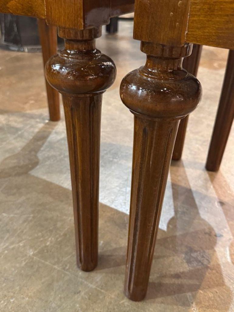Velvet Pair of French Mahogany Charles X Style Benches For Sale