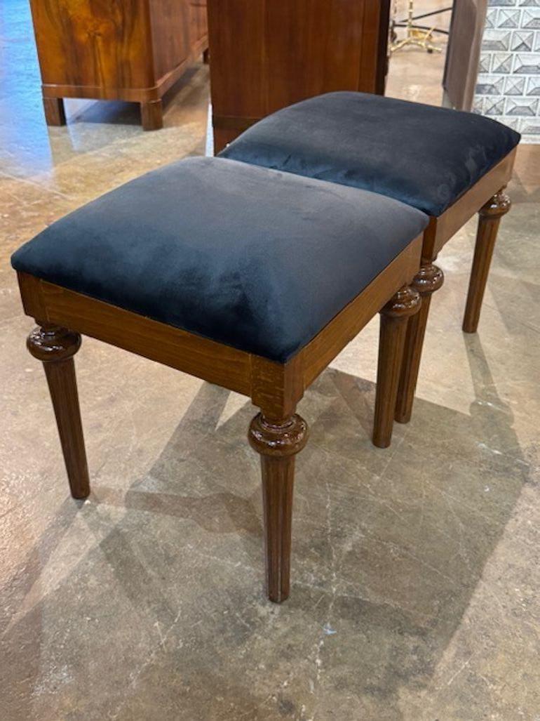 Pair of French Mahogany Charles X Style Benches For Sale 1