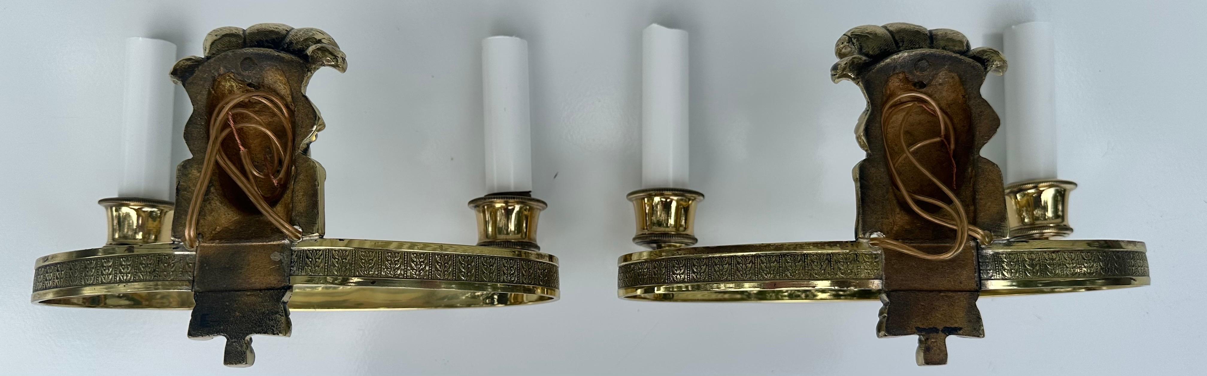 Pair of French Maison Bagues Bronze Sconces For Sale 5