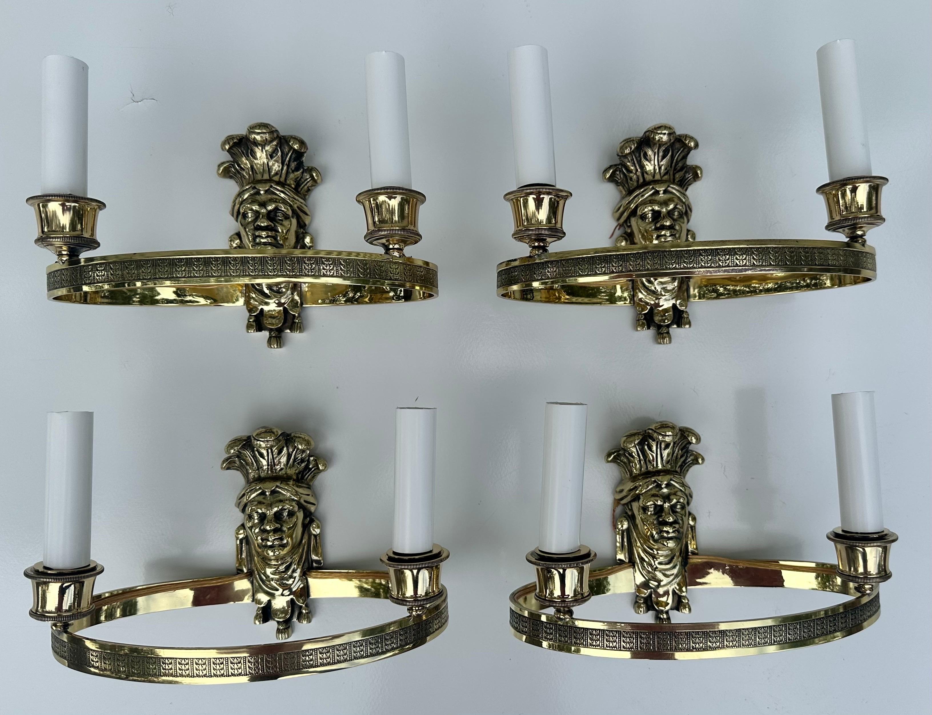 Pair of French Maison Bagues Bronze Sconces For Sale 9