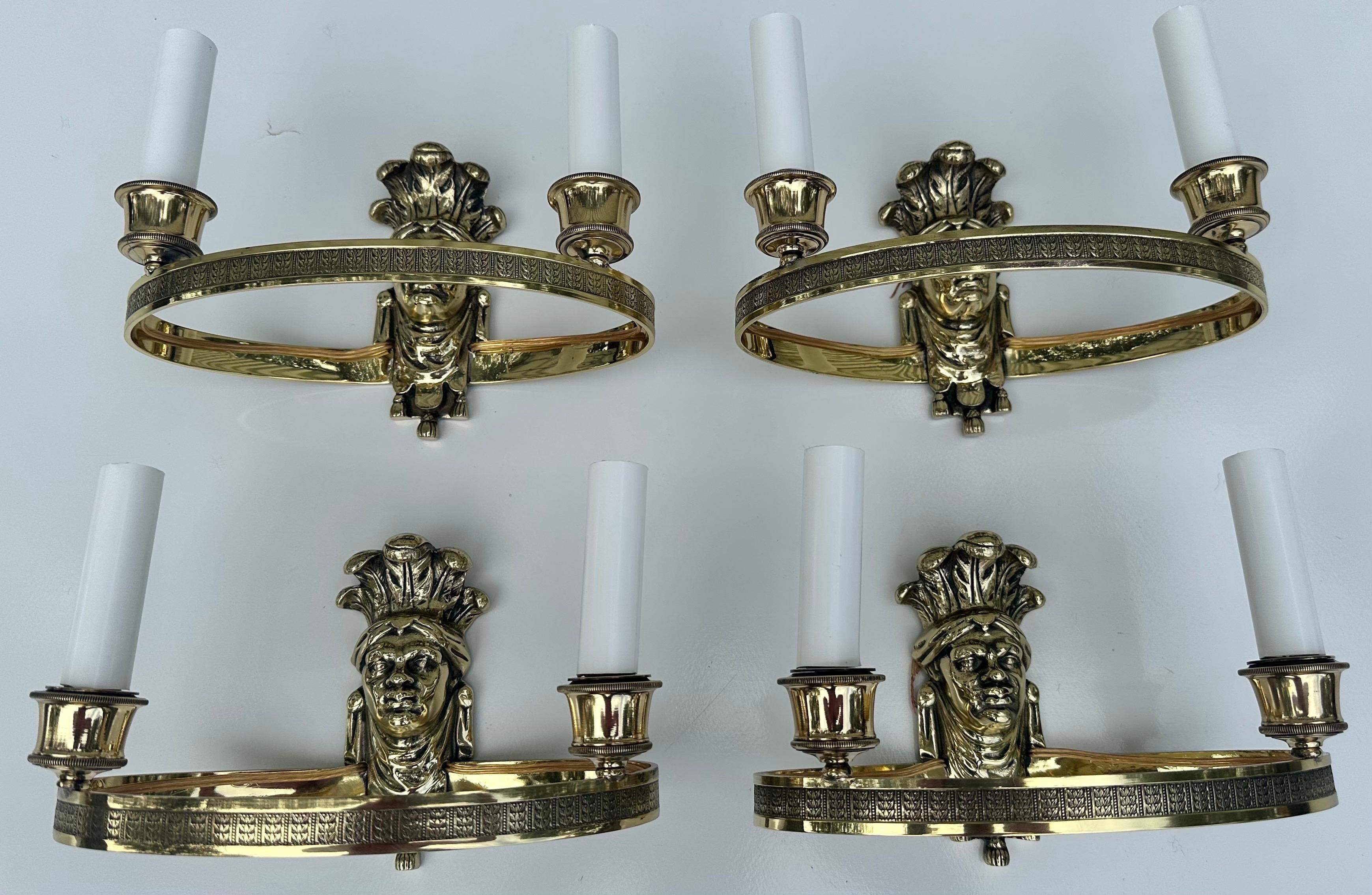 Pair of French Maison Bagues Bronze Sconces For Sale 10