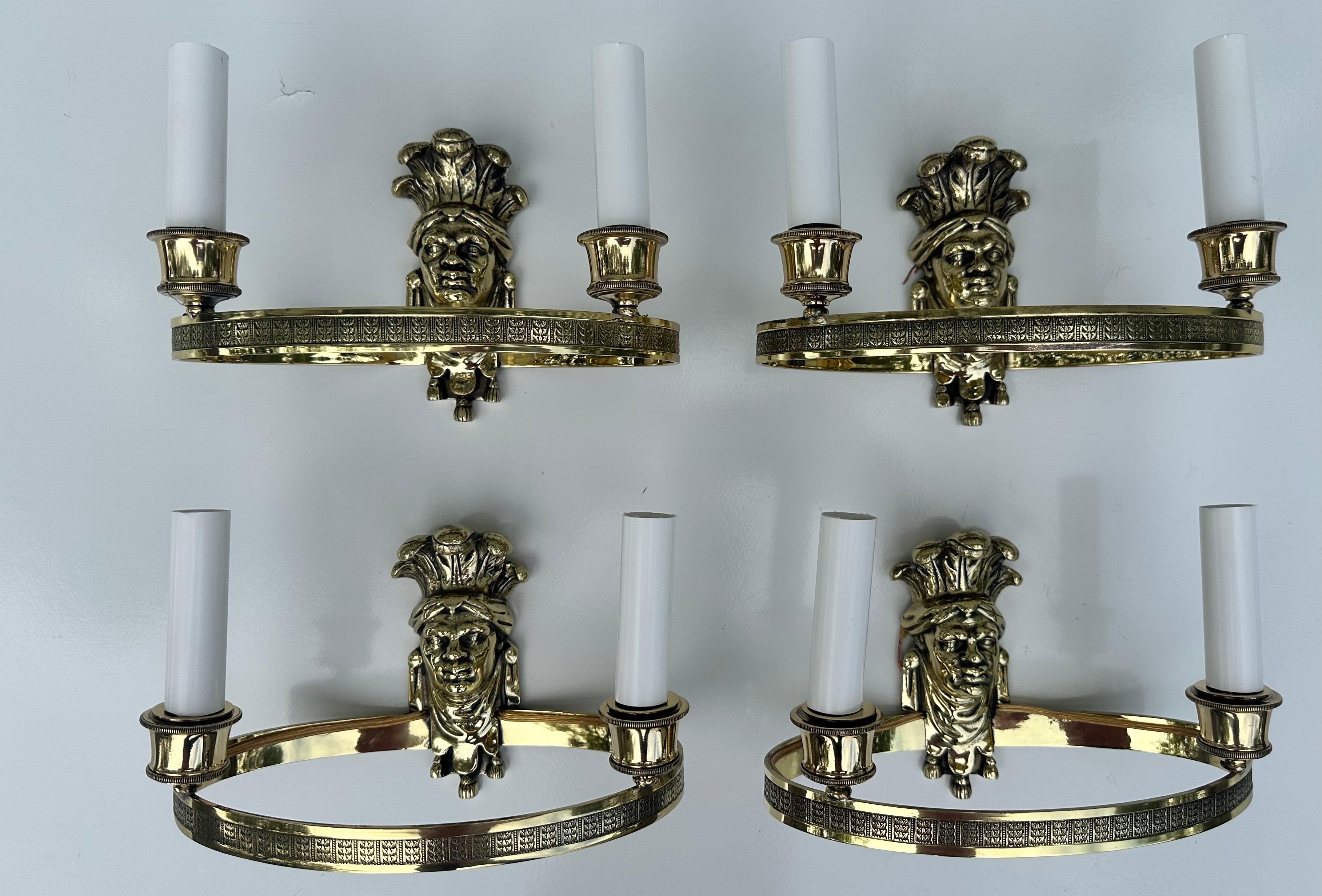 Pair of French Maison Bagues Bronze Sconces For Sale 11