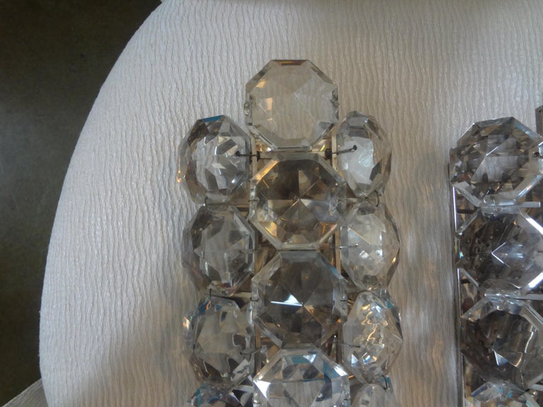 Pair of French Maison Bagues Crystal Prism Sconces For Sale 2