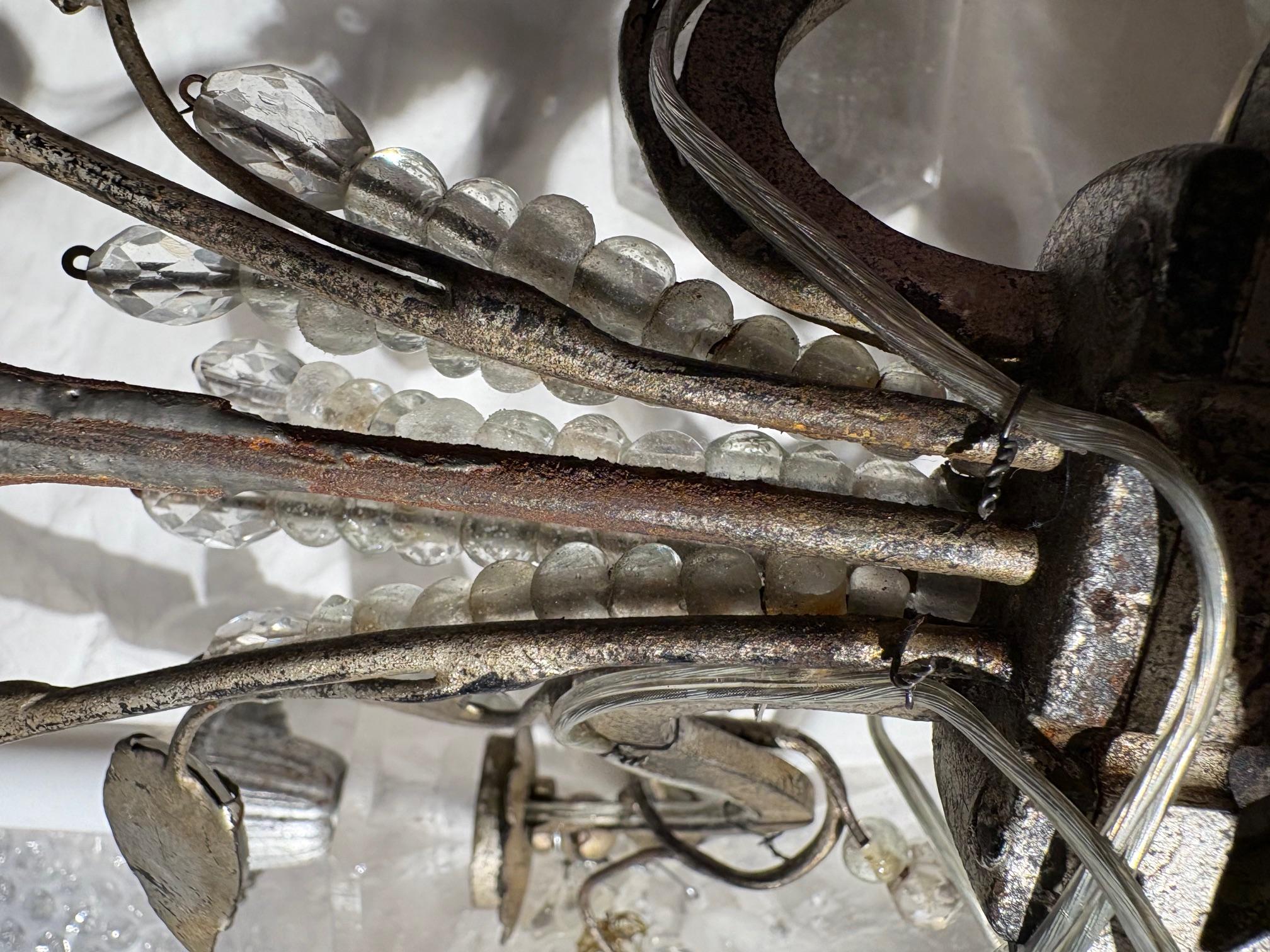 Coppia di sconsigliere francesi Maison Bagues in cristallo di rocca e foglie d'argento. in vendita 5