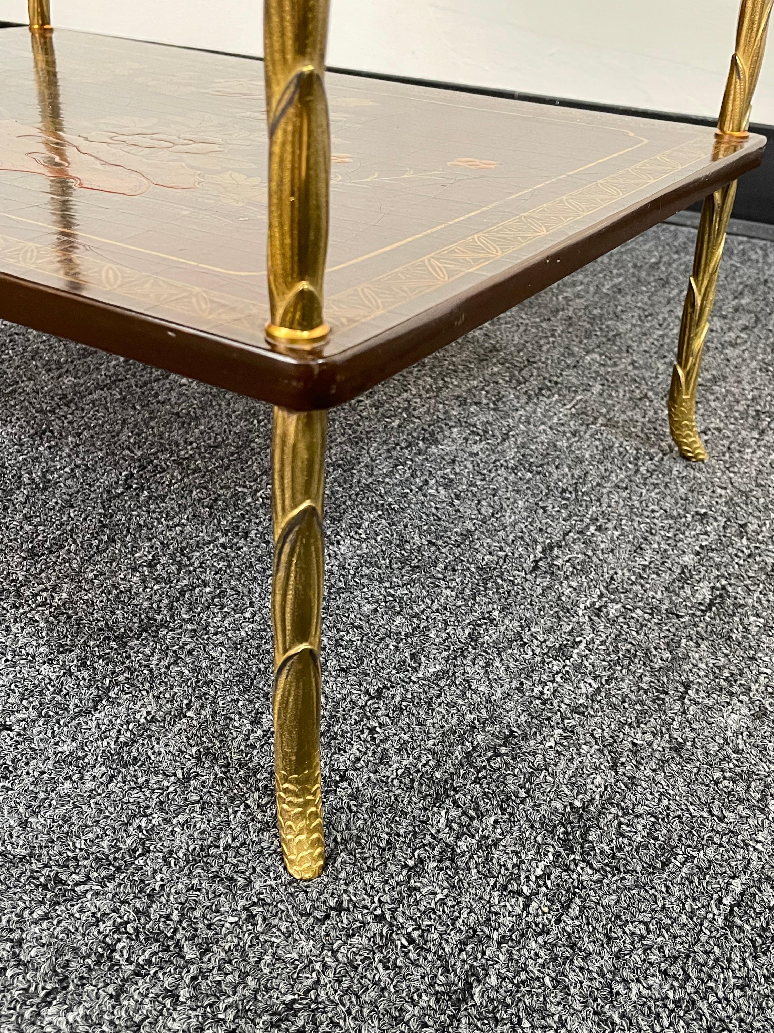Pair of French Maison Baguès Three-tiered Chinoiserie Side Tables For Sale 10