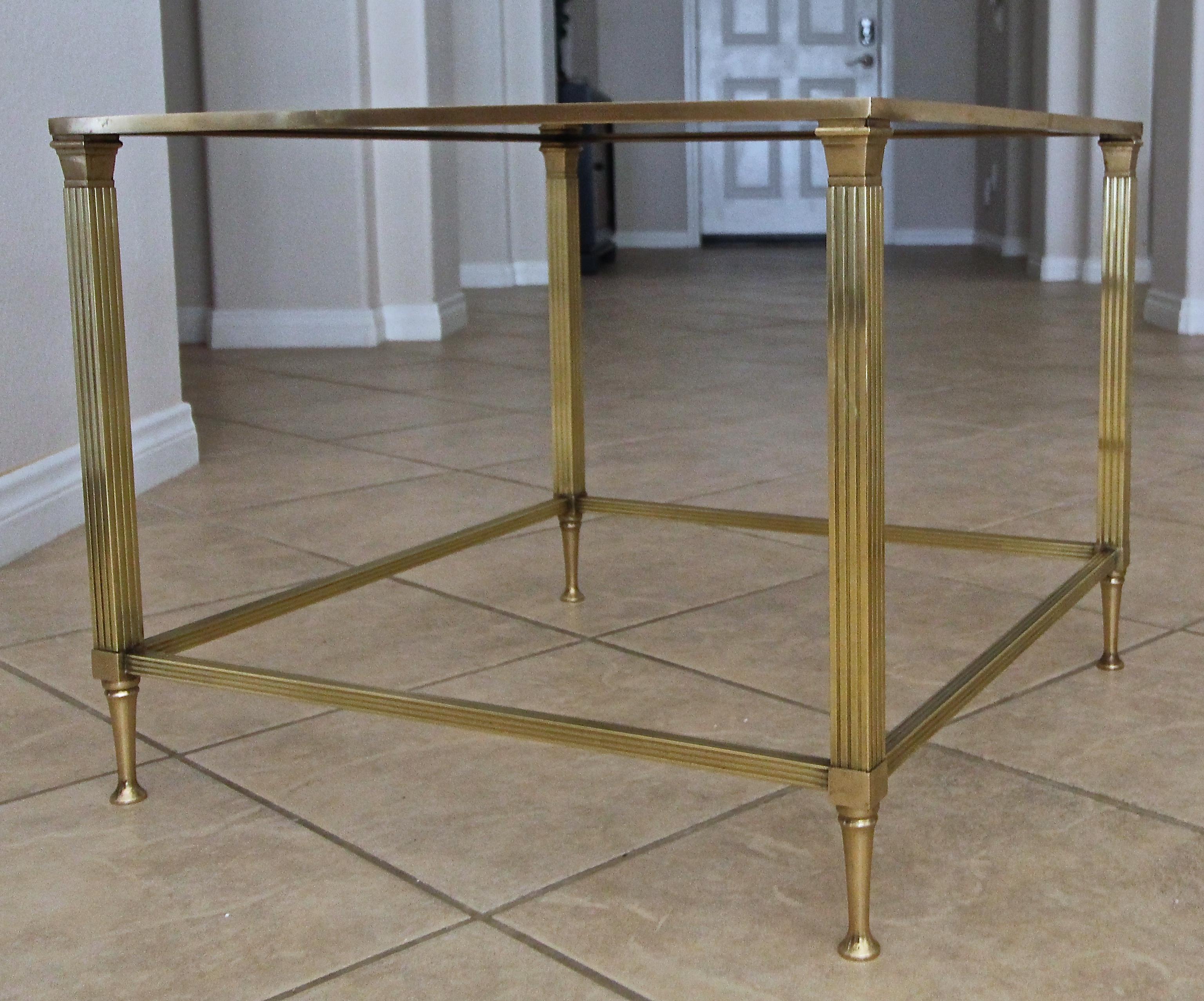 Pair of French Maison Jansen Brass Side or End Tables 7