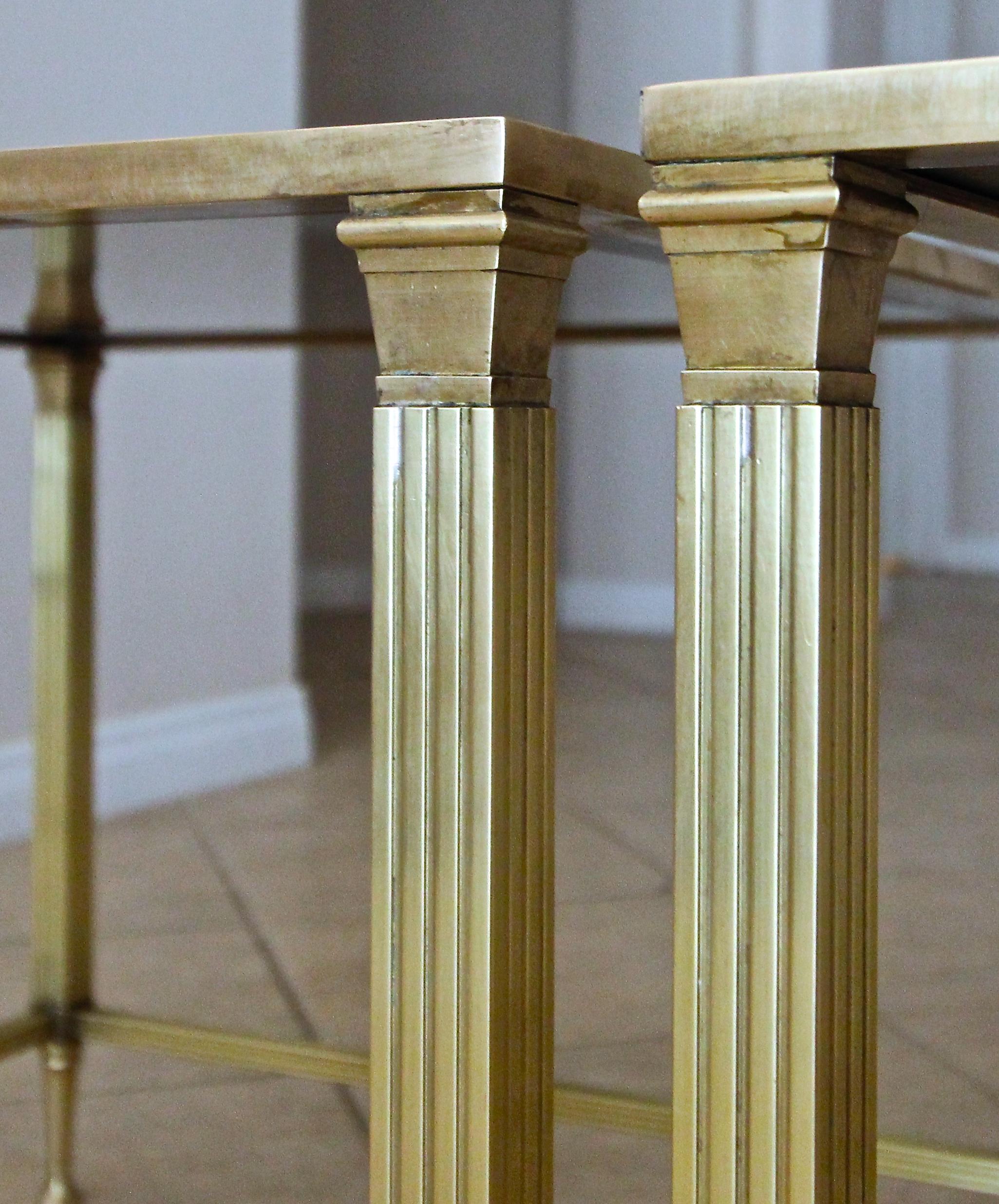 Pair of French Maison Jansen Brass Side or End Tables 10