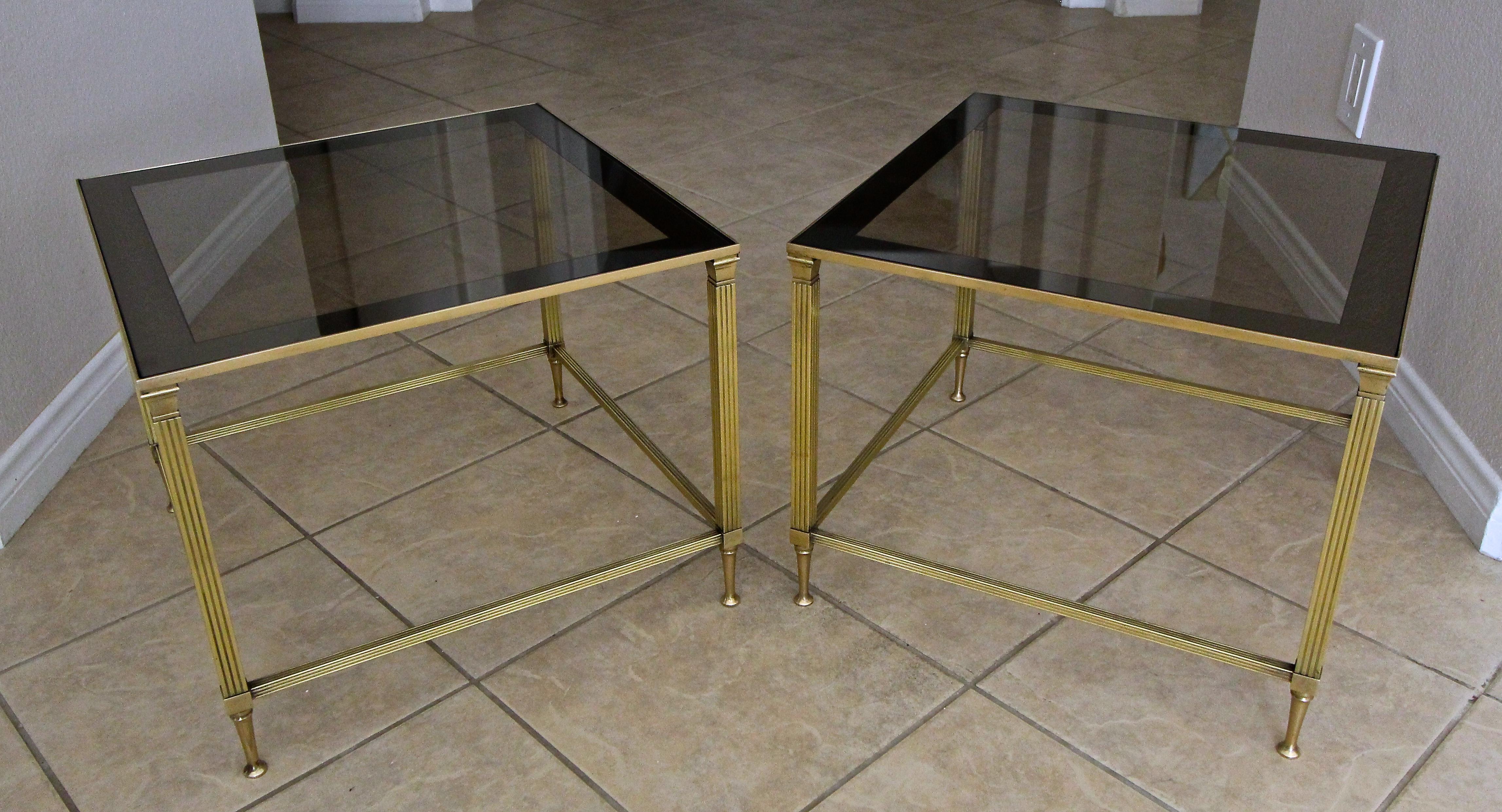 Pair of French Maison Jansen Brass Side or End Tables 13