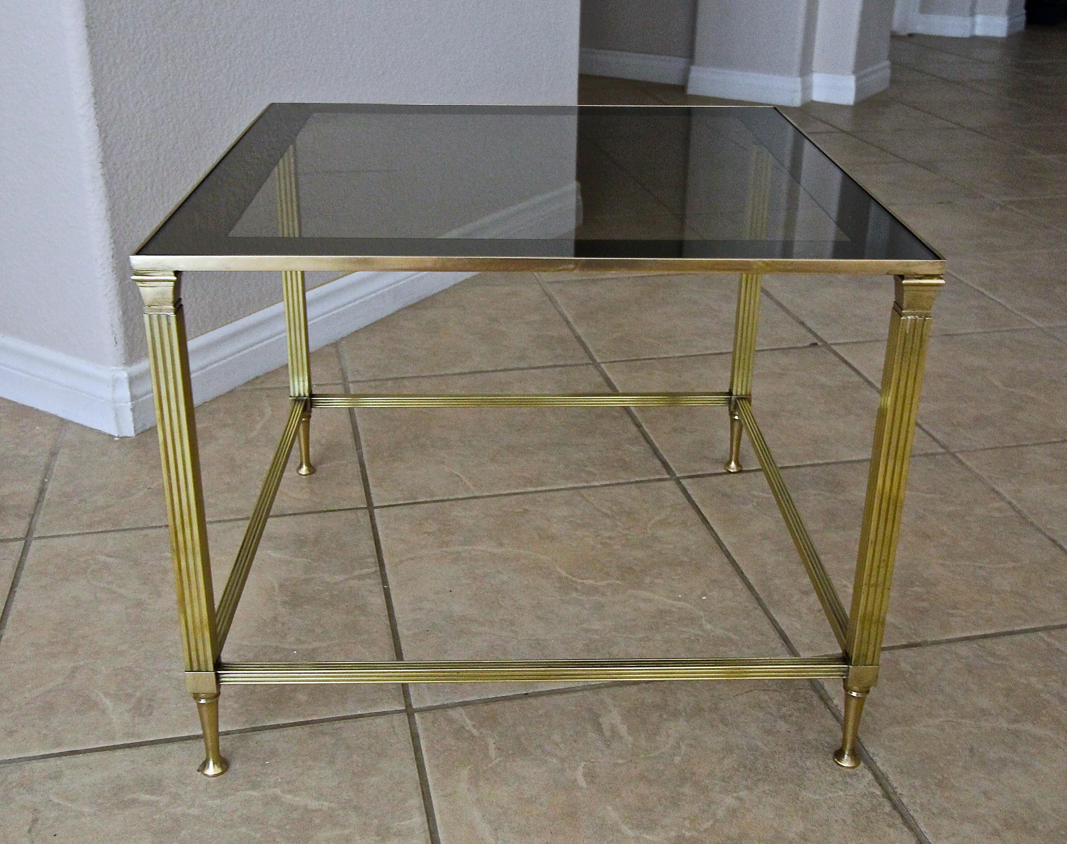 Pair of French Maison Jansen Brass Side or End Tables 5