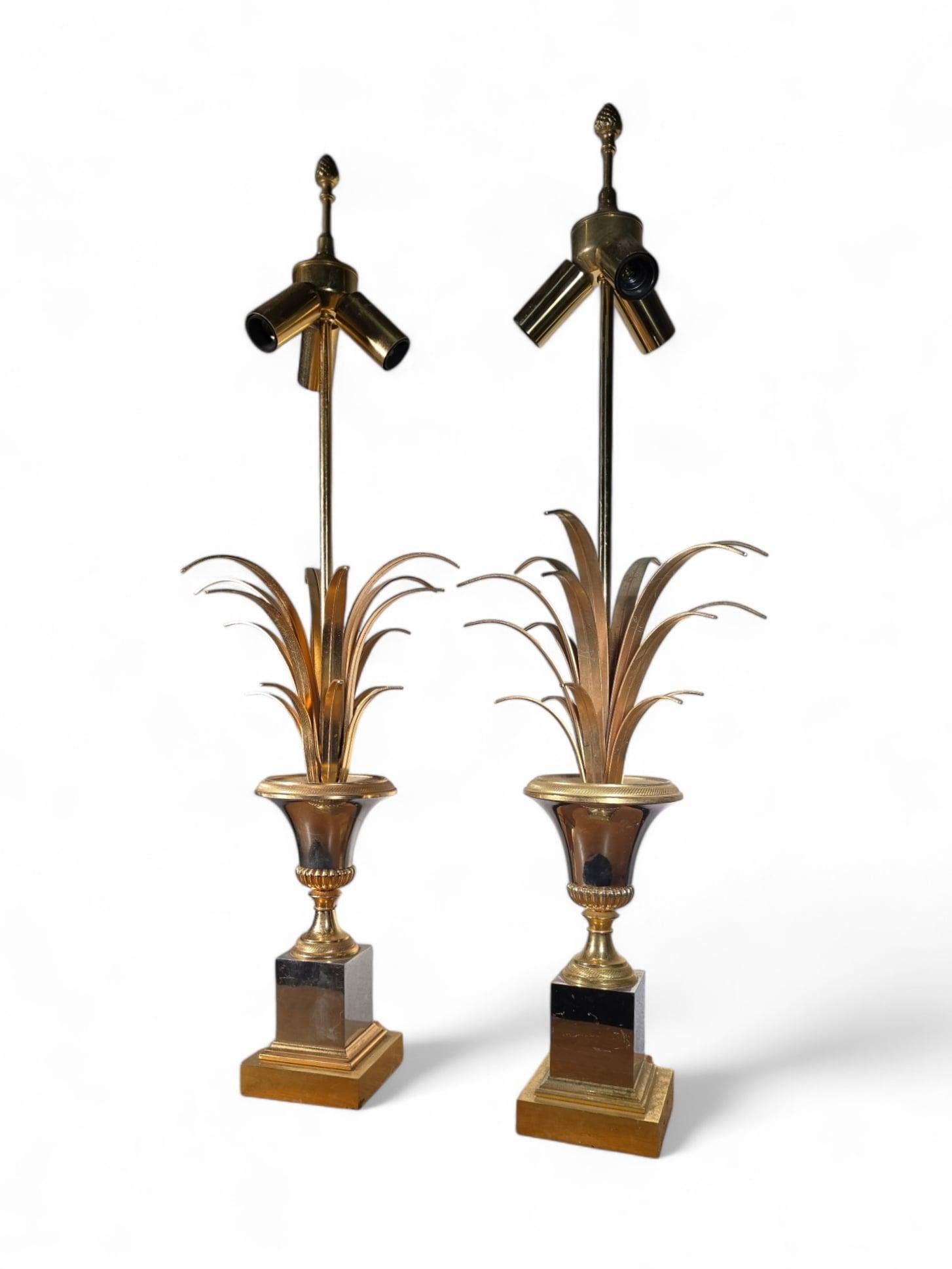 Paire de lampes ananas de la Maison Jansen en vente 5