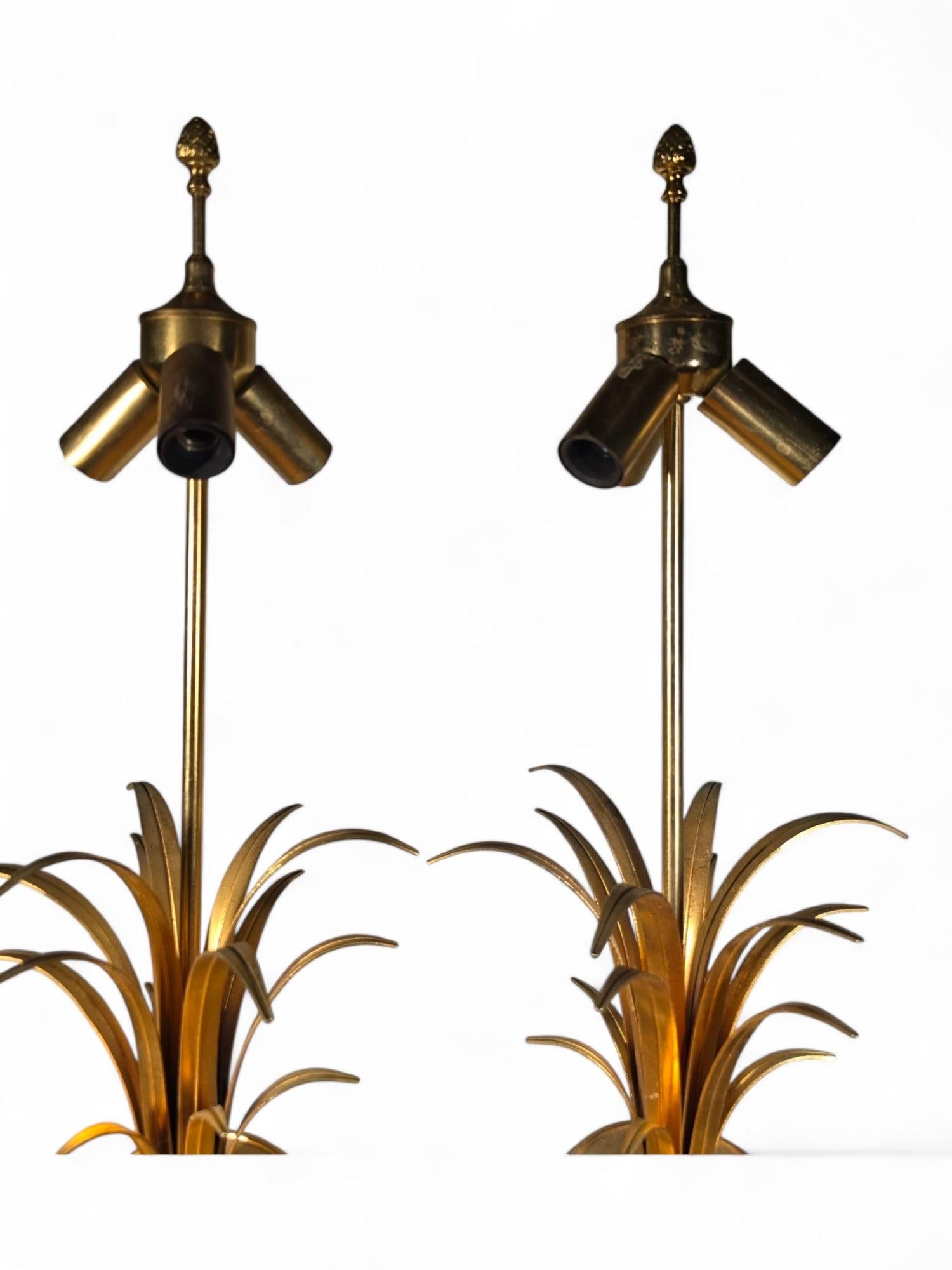 Pair of French Maison Jansen Pineapple Lamps For Sale 12