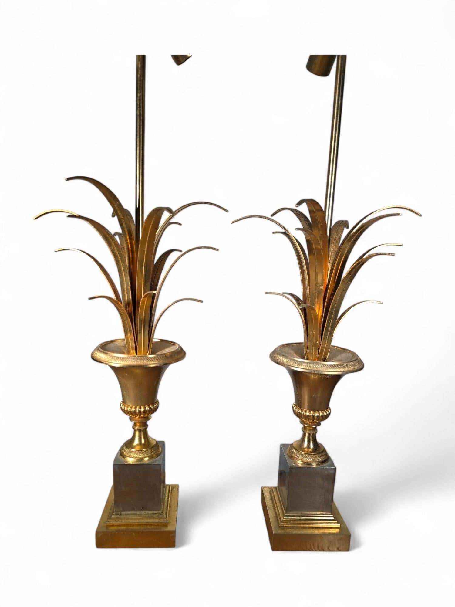 Pair of French Maison Jansen Pineapple Lamps For Sale 13