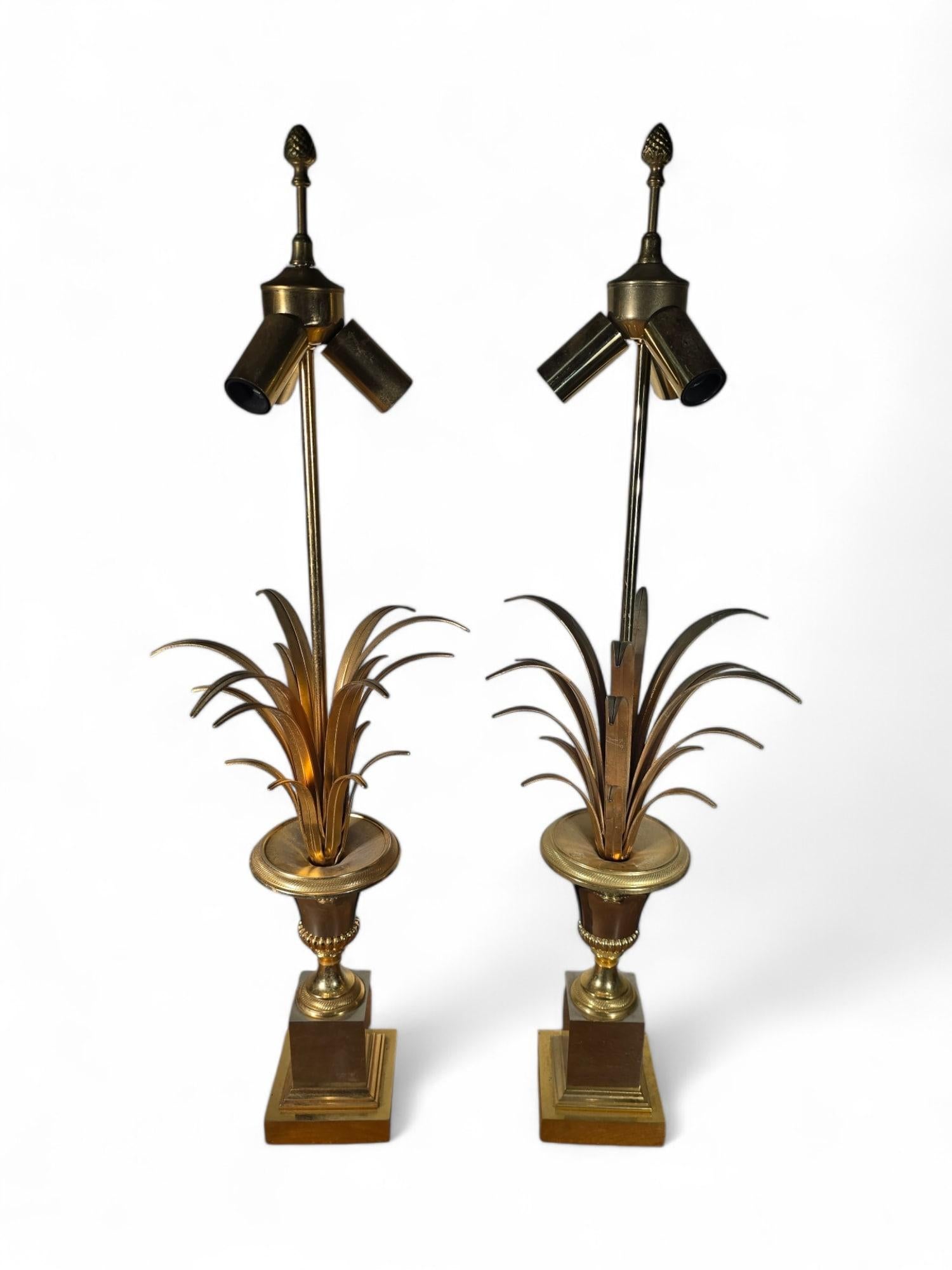 Paire de lampes ananas de la Maison Jansen Bon état - En vente à Madrid, ES