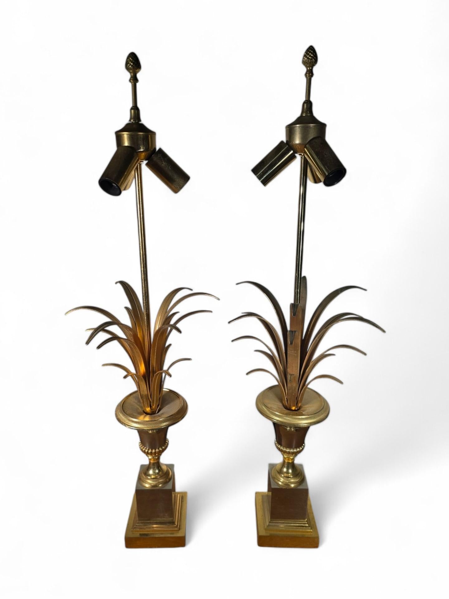 Milieu du XXe siècle Paire de lampes ananas de la Maison Jansen en vente