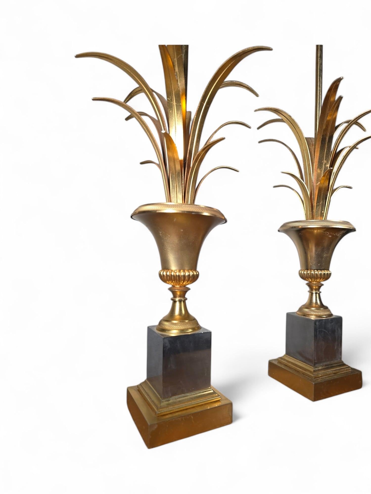 Pair of French Maison Jansen Pineapple Lamps For Sale 2