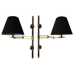 Pair of French Maison Jansen Retractable Wall Sconces