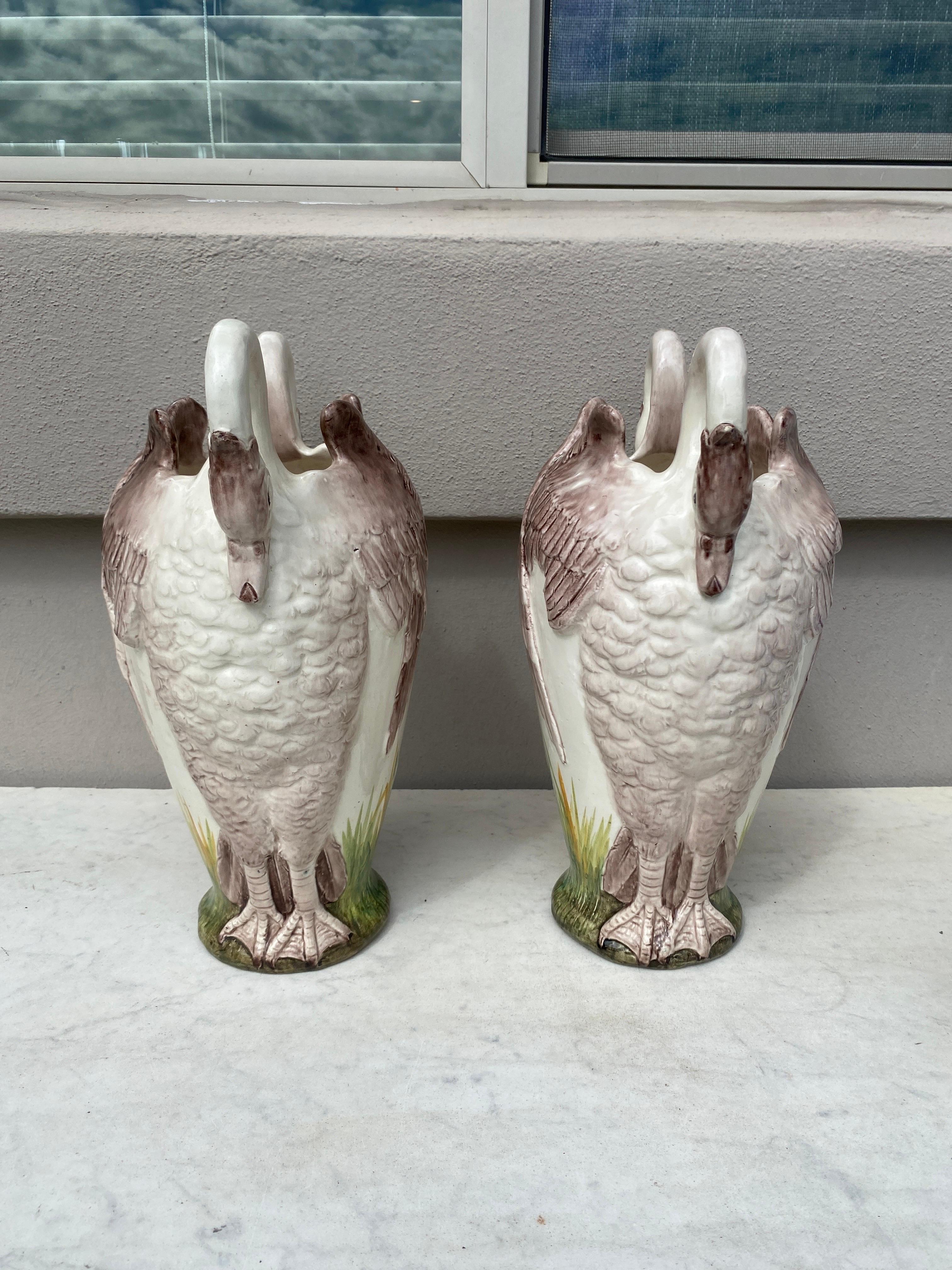 glass swan vase