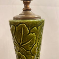 Pair of French Majolica Table Lamps