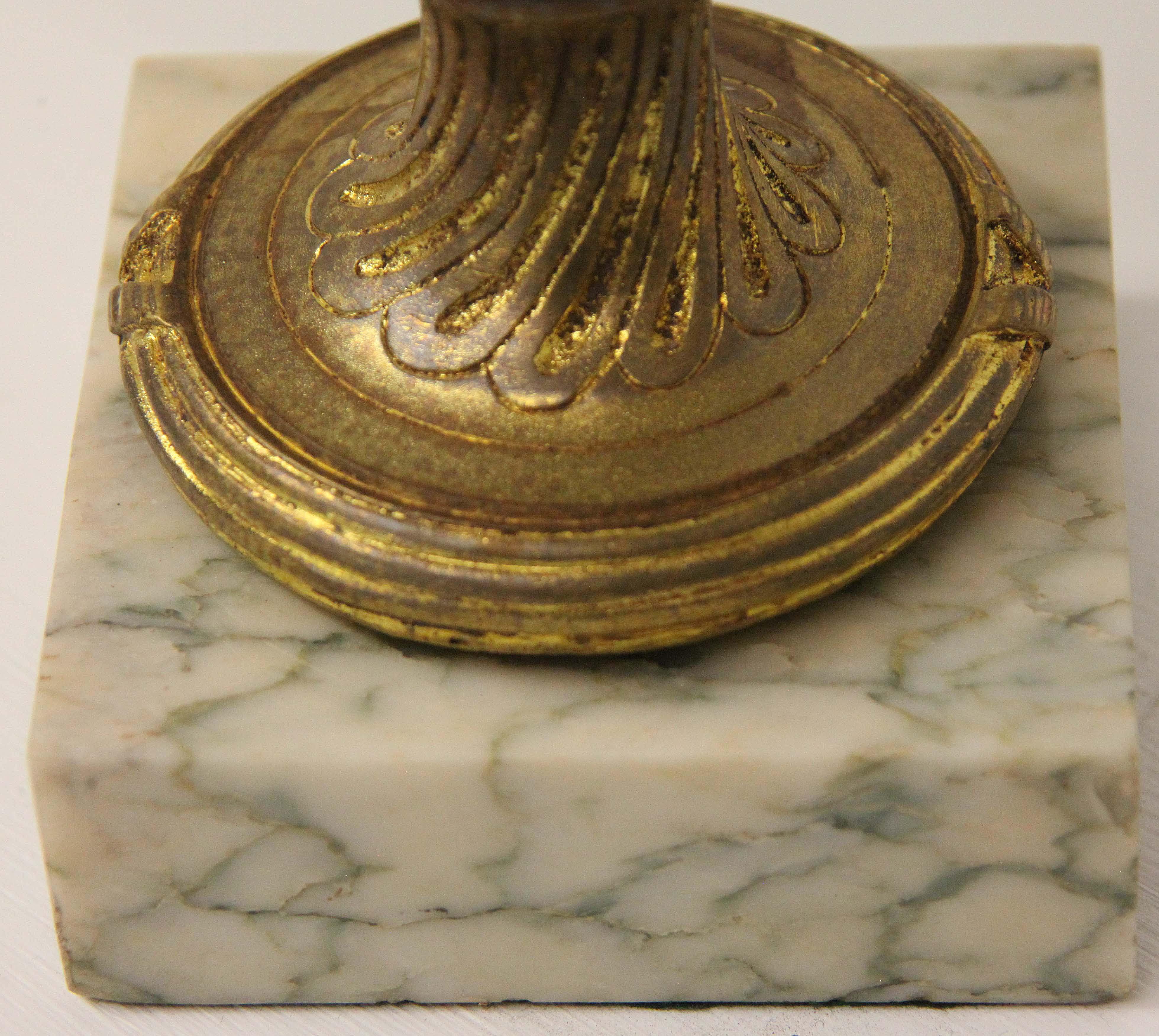 Pair of French Marble and Bronze Cassolettes In Good Condition In Wilson, NC