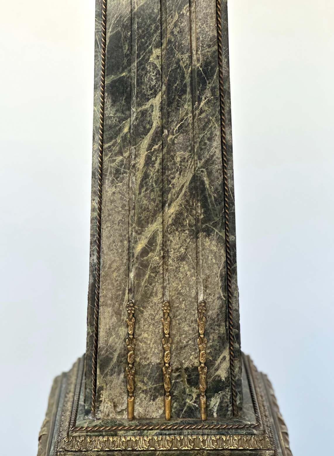 Pair of French Marble and Bronze Obelisks, c. 1900's For Sale 1