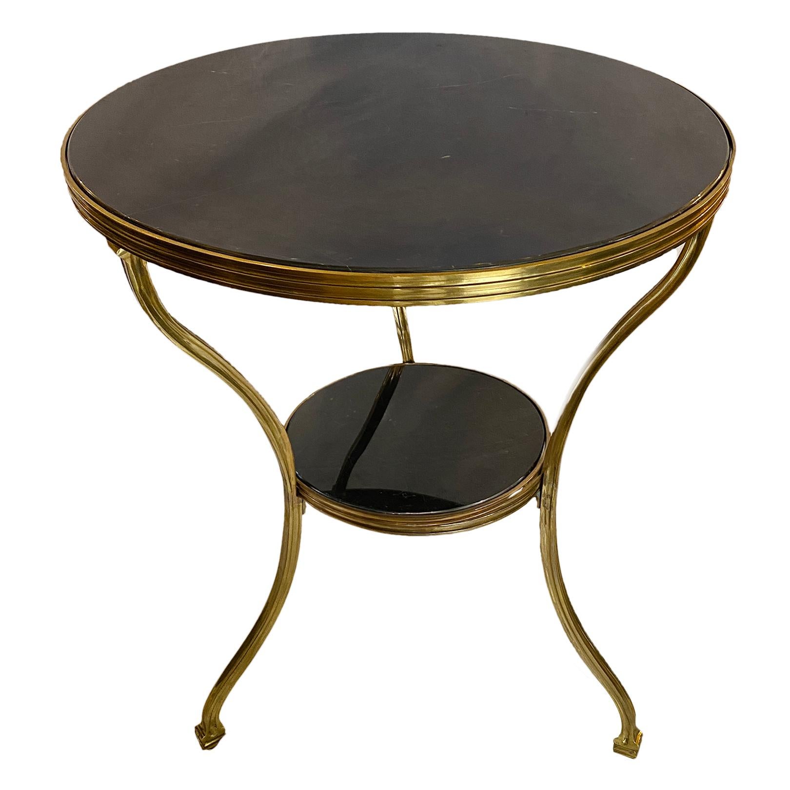 Pair of French Marble & Bronze Side Tables 2
