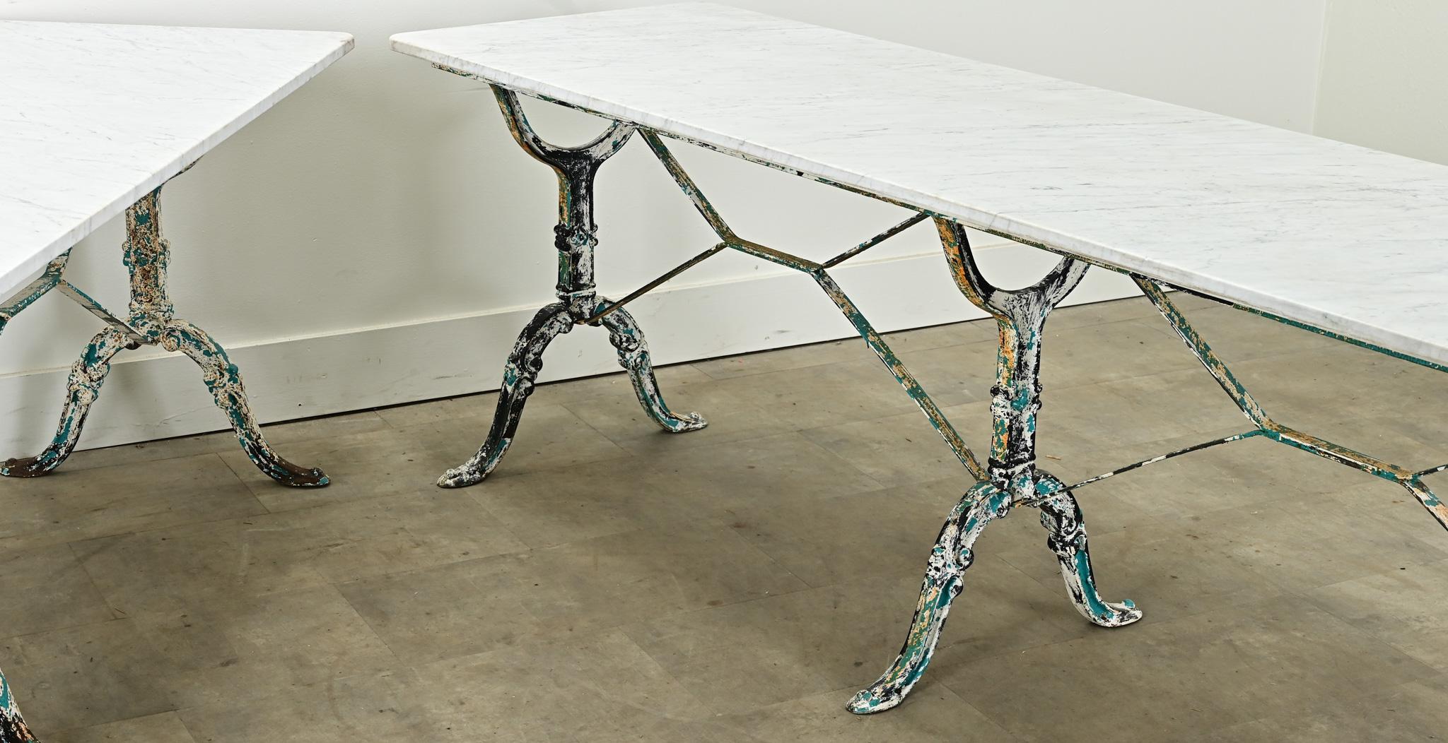 Pair of French Marble Top Bistro Tables 11