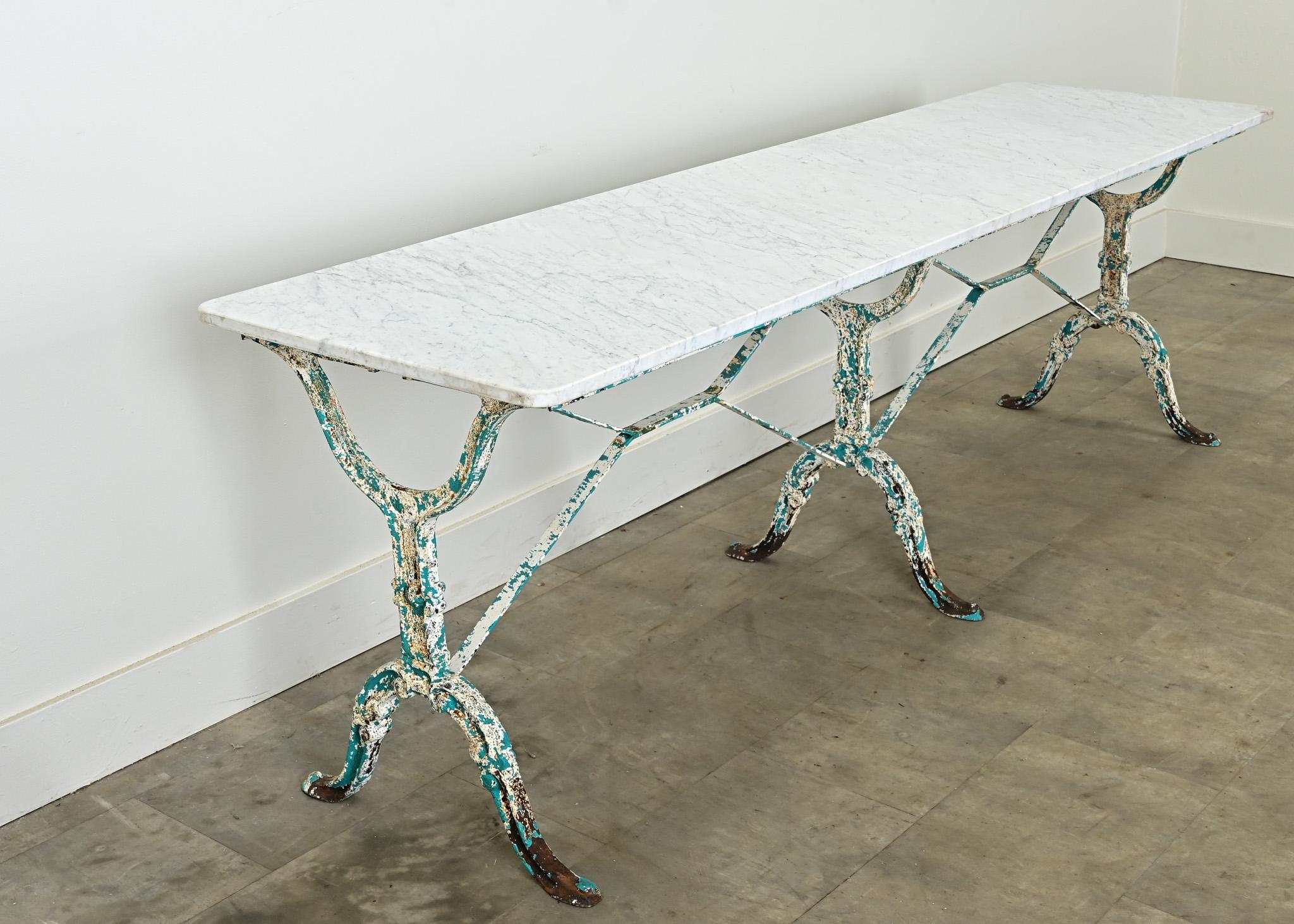 Pair of French Marble Top Bistro Tables 12