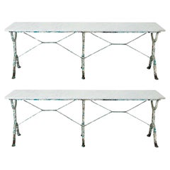 Pair of French Marble Top Bistro Tables