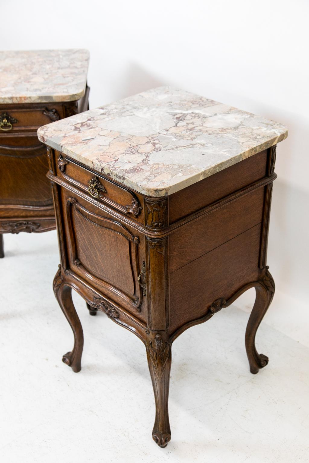 Pair of French Marble-Top Commodes 6
