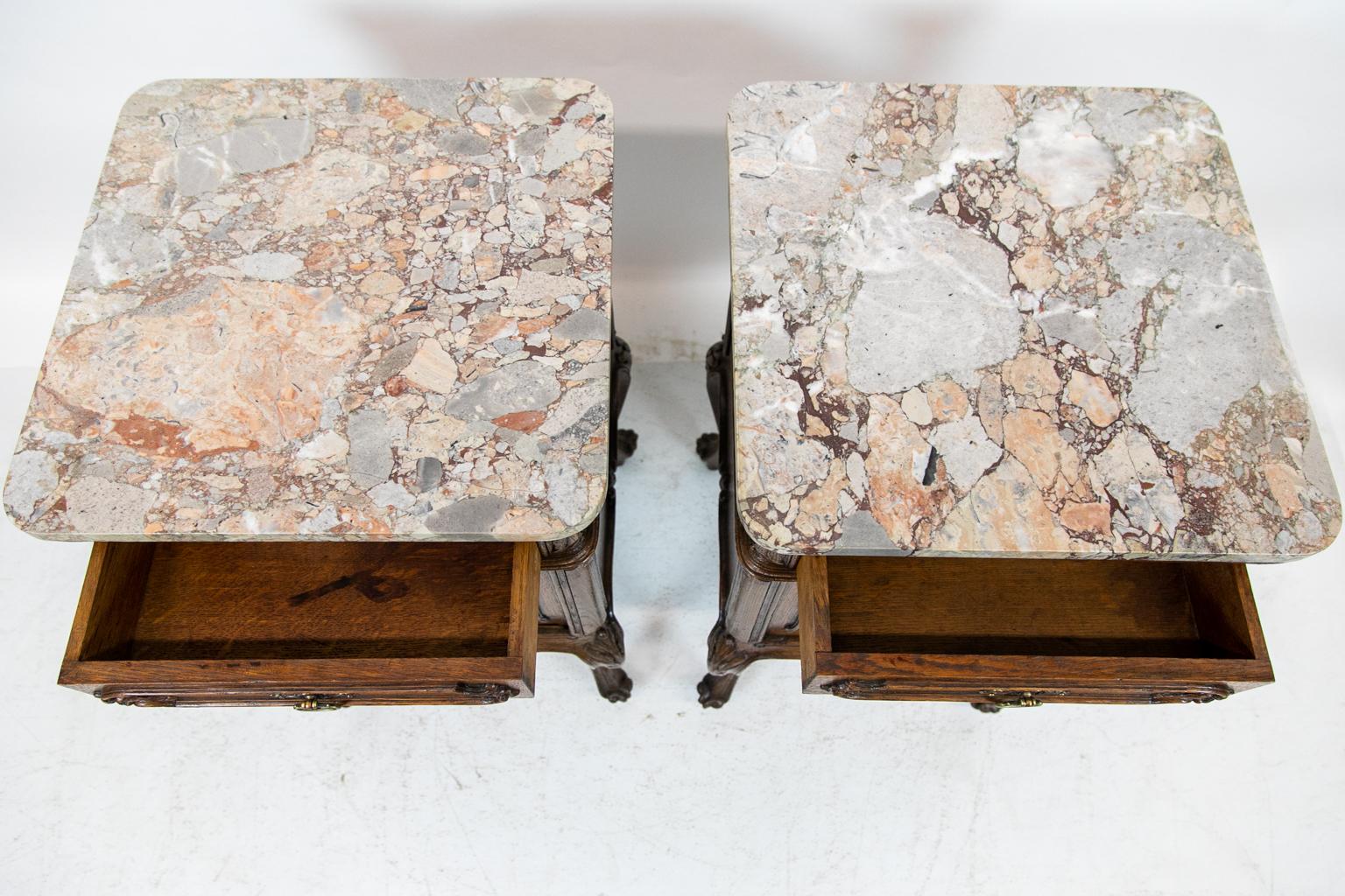Pair of French Marble-Top Commodes 1