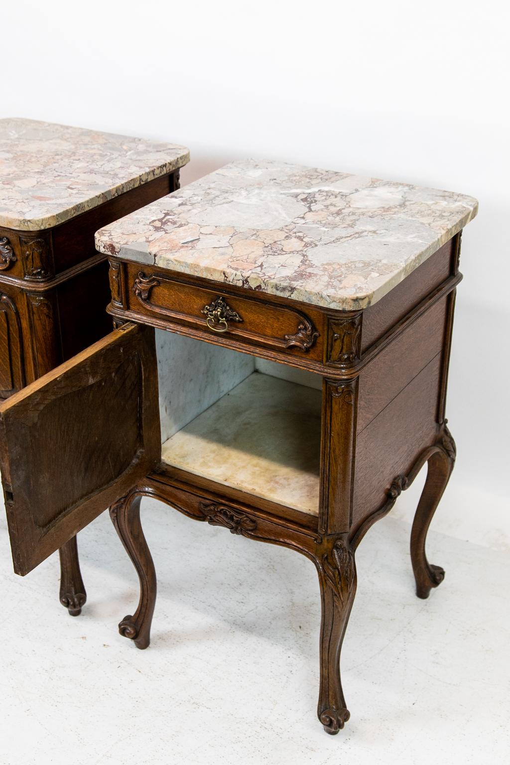 Pair of French Marble-Top Commodes 2