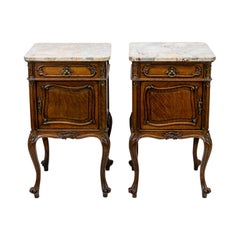 Pair of French Marble-Top Commodes