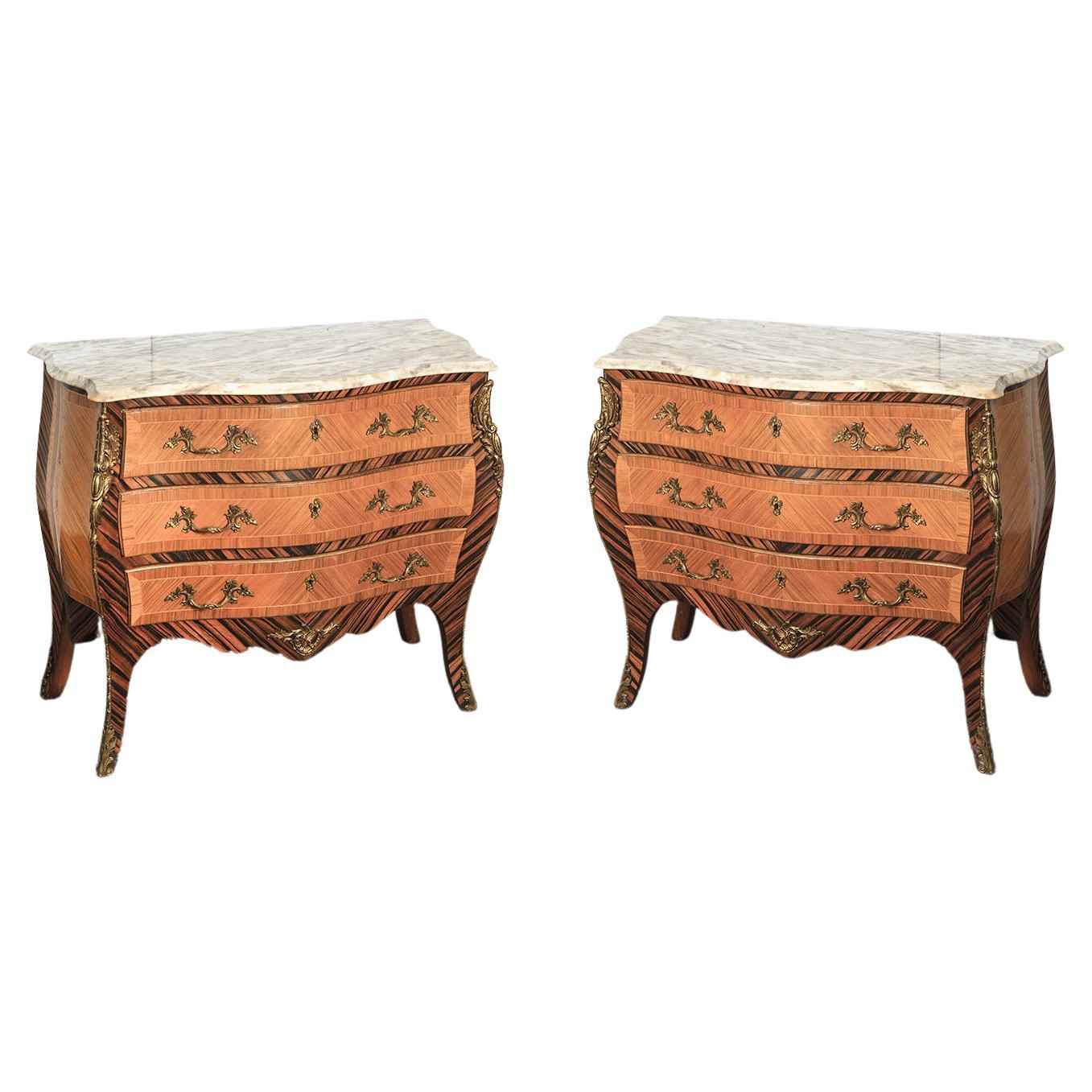 Pair of French Marble Top Commodes
