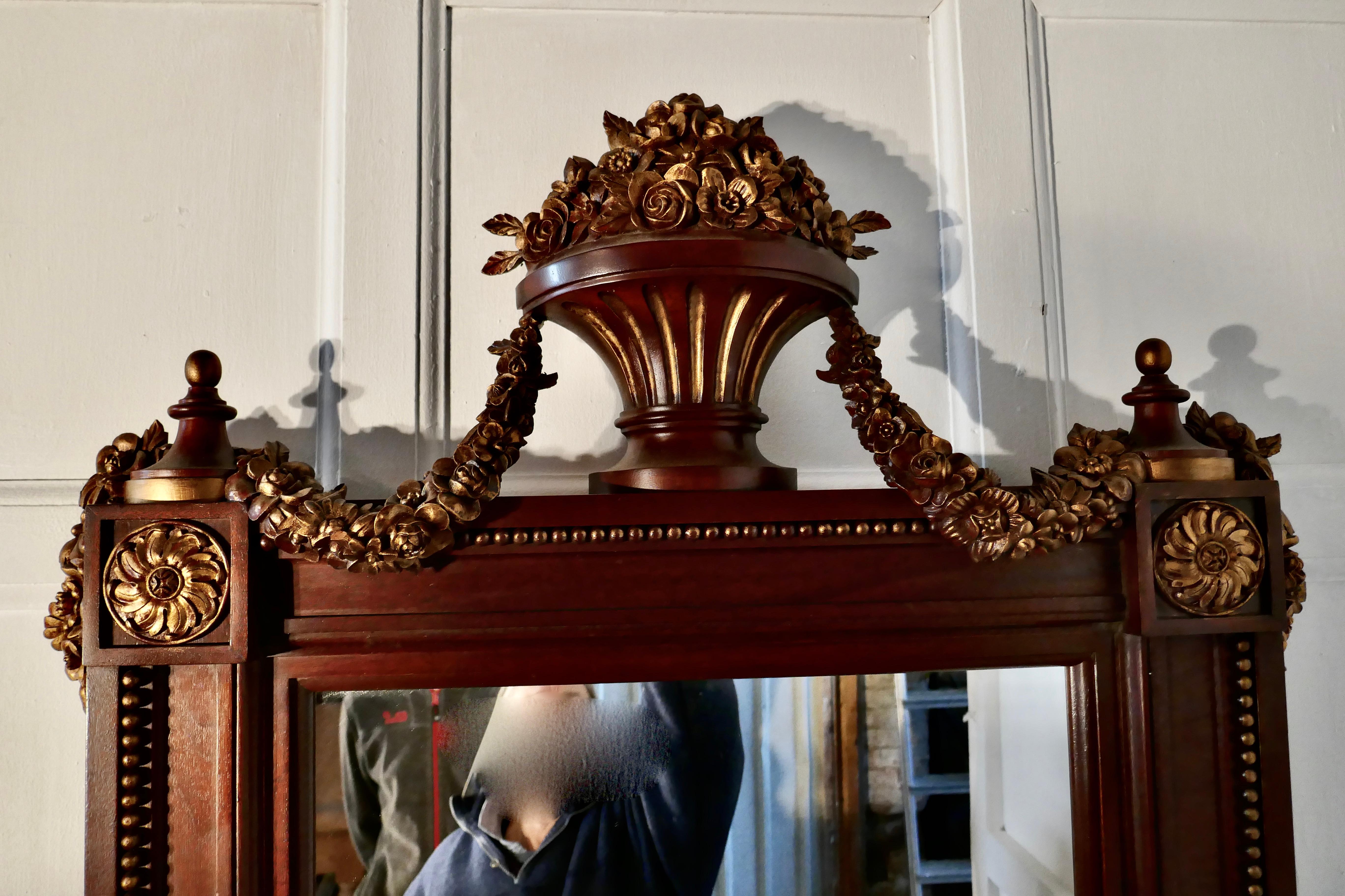 Pair of French Marble-Top Console Tables with Mirrors For Sale 1