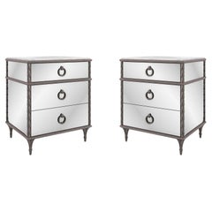 Pair of French Marble Top Nightstands