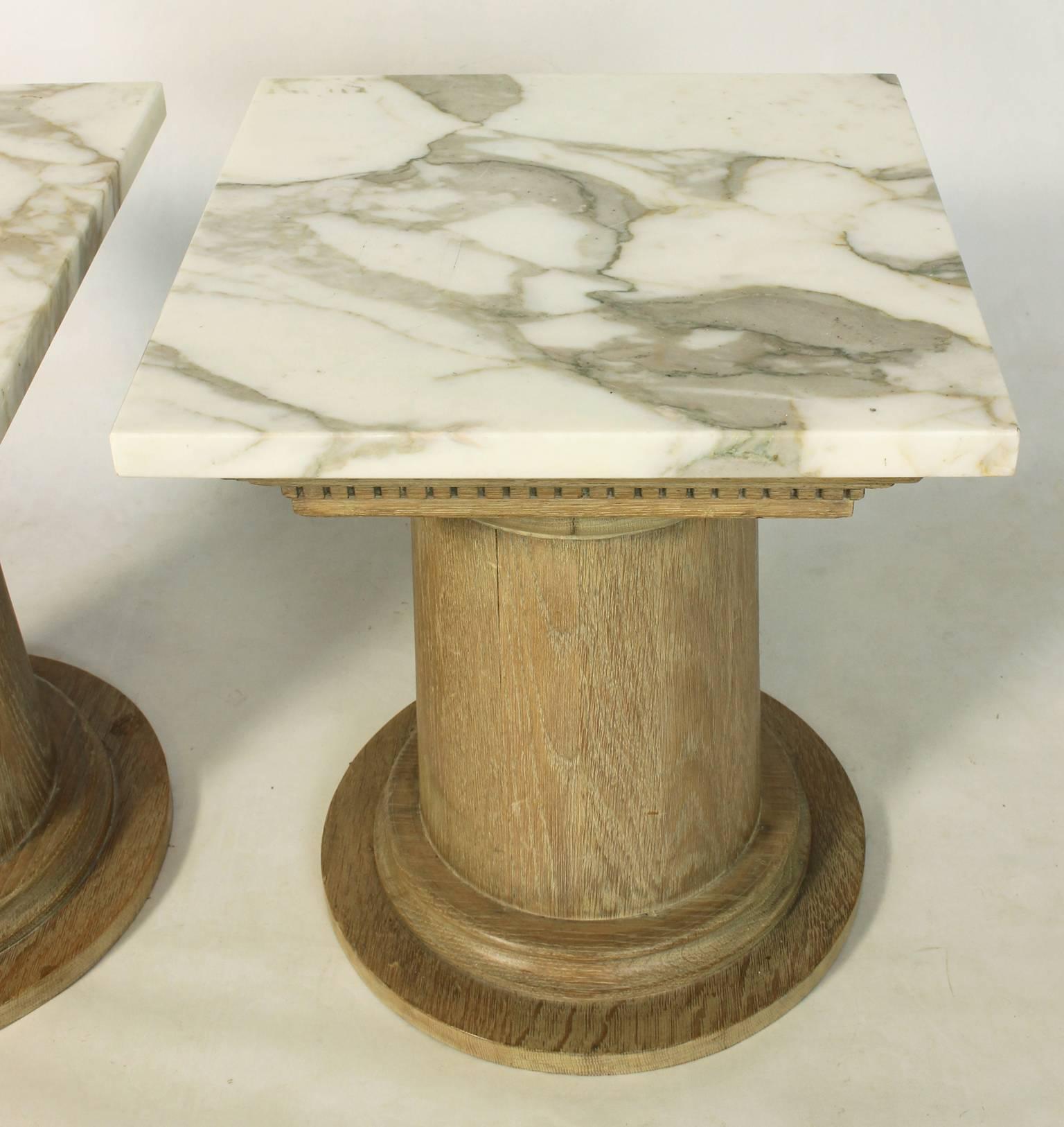 Pair of French Marble-Top Side Tables 2