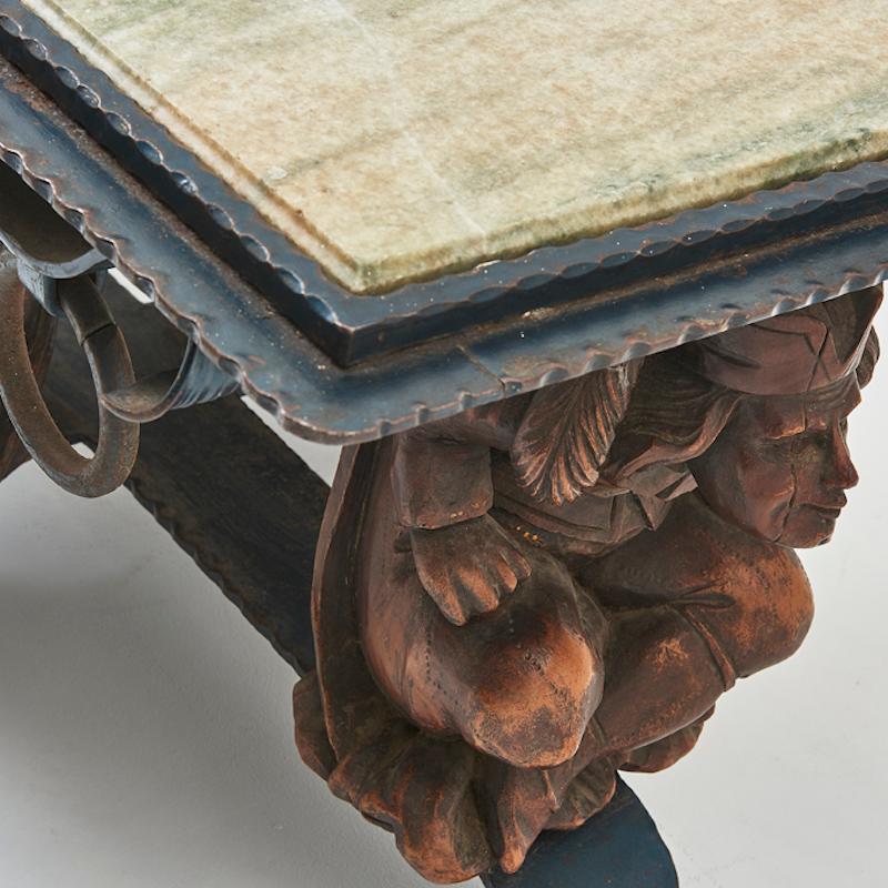 Paire de tables françaises en marbre par Jean - Maurice Rosthschild 1950s en vente 3