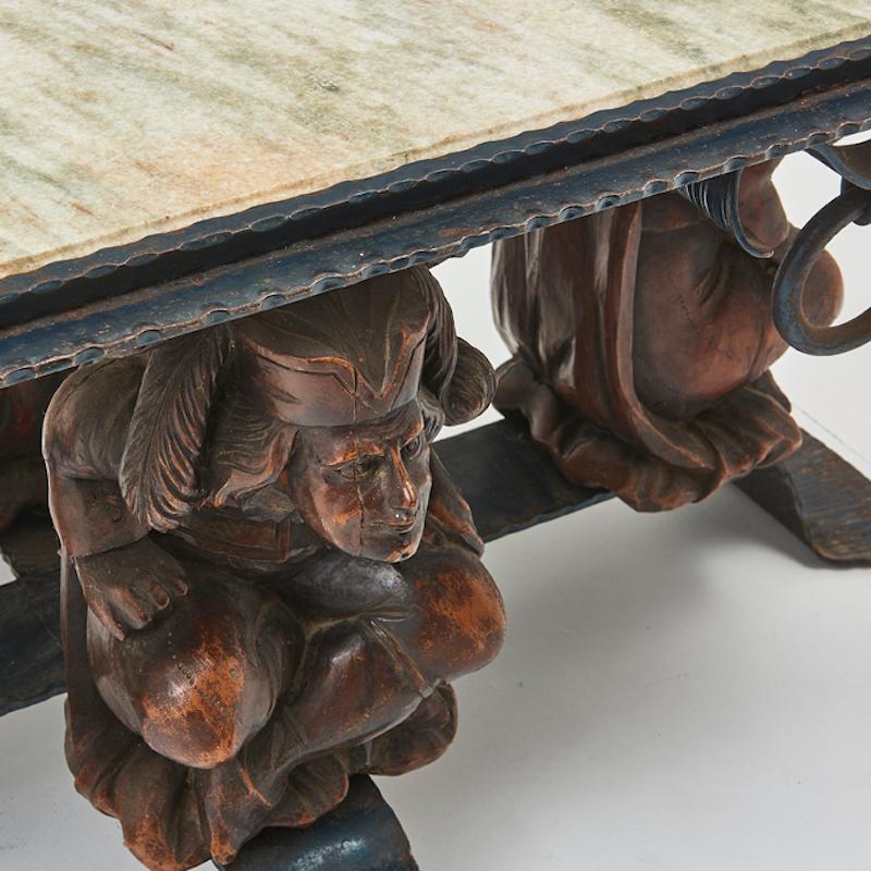 Paire de tables françaises en marbre par Jean - Maurice Rosthschild 1950s en vente 4