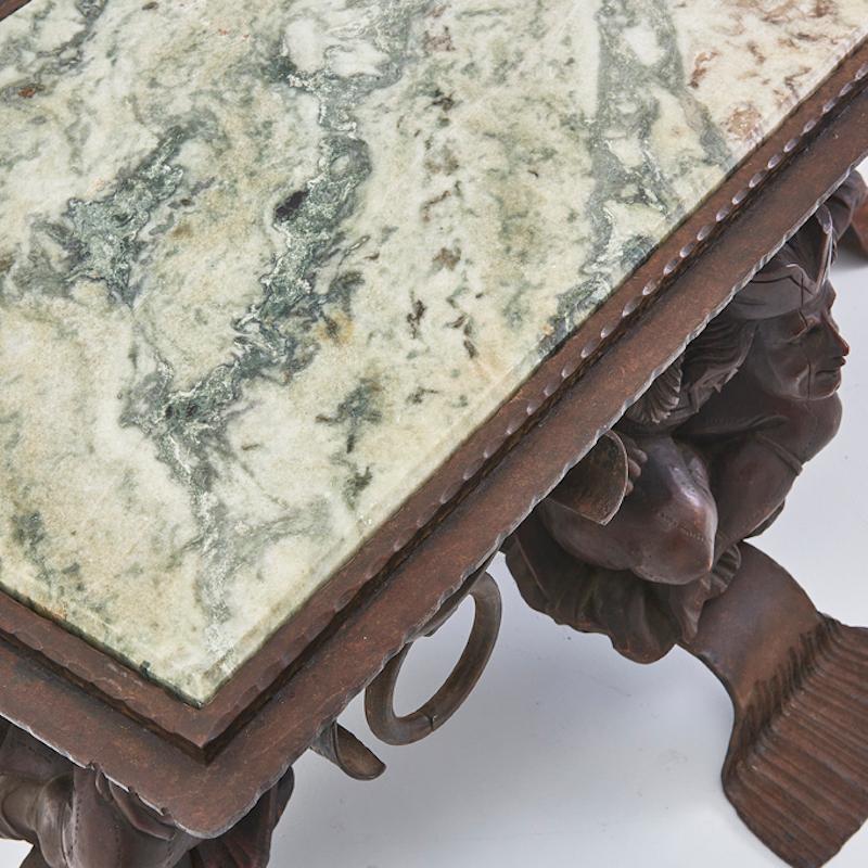 Paire de tables françaises en marbre par Jean - Maurice Rosthschild 1950s en vente 5