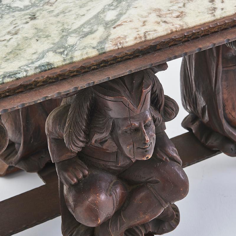 Paire de tables françaises en marbre par Jean - Maurice Rosthschild 1950s en vente 7