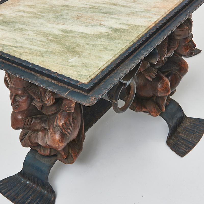 Paire de tables françaises en marbre par Jean - Maurice Rosthschild 1950s Bon état - En vente à London, GB