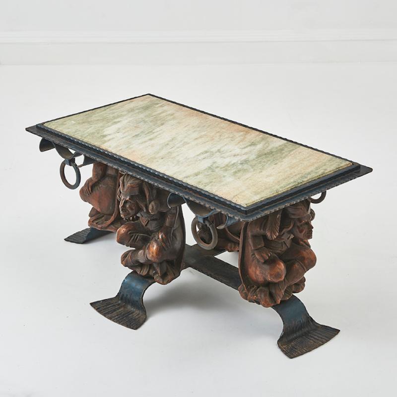 20ième siècle Paire de tables françaises en marbre par Jean - Maurice Rosthschild 1950s en vente