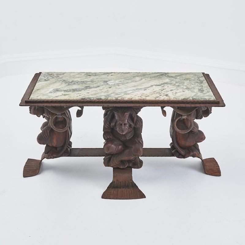 Paire de tables françaises en marbre par Jean - Maurice Rosthschild 1950s en vente 1