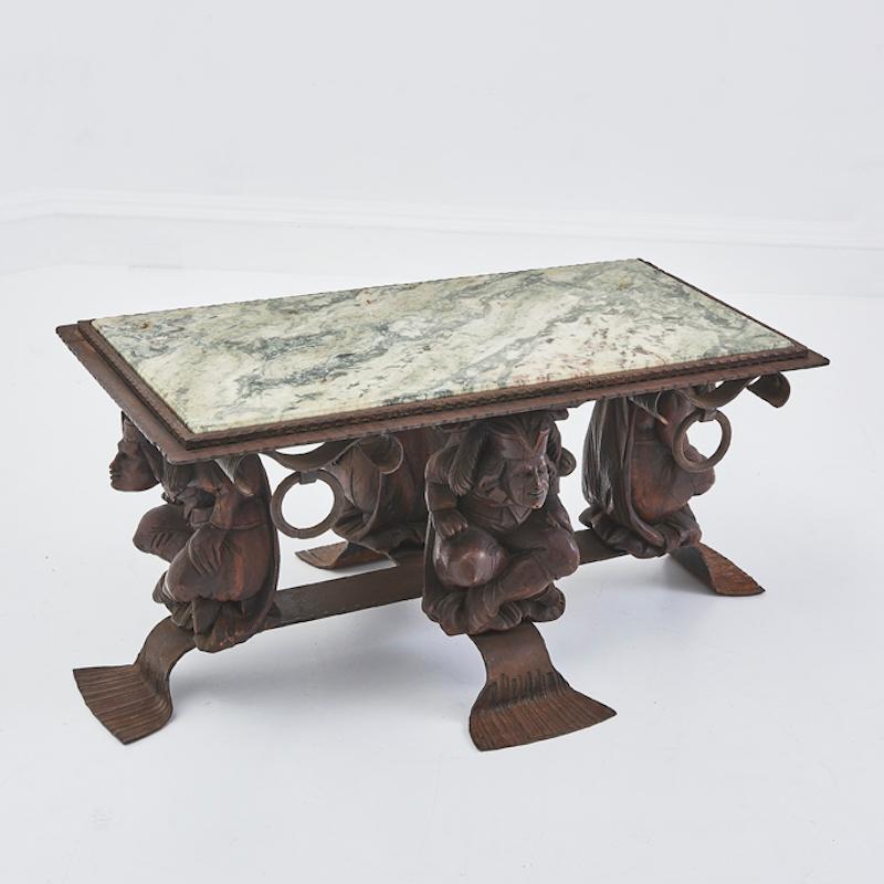 Paire de tables françaises en marbre par Jean - Maurice Rosthschild 1950s en vente 2