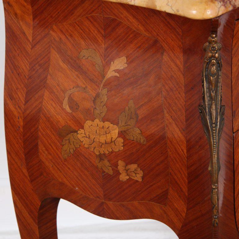 Pair of French Marquetry Bedside Commodes In Good Condition In Vancouver, British Columbia