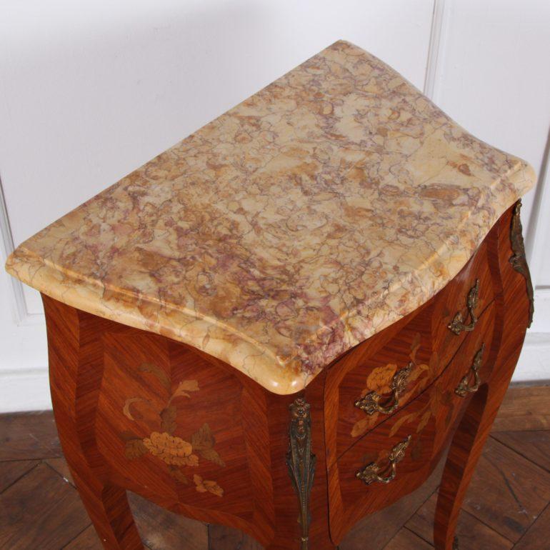 20th Century Pair of French Marquetry Bedside Commodes